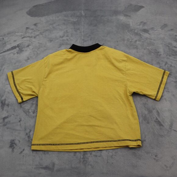 CH Sports Shirt Womens M Yellow Front Button Short Sleeve Pockets Collared Top - Picture 11 of 16